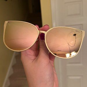Pink and Gold Dior Sunglasses with Case